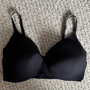 Knix WingWoman Contour Bra Black Size 8 Wireless comfortable Side Coverage Comfy